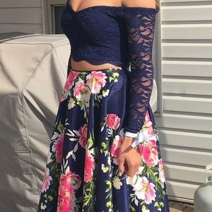 Two piece prom dress